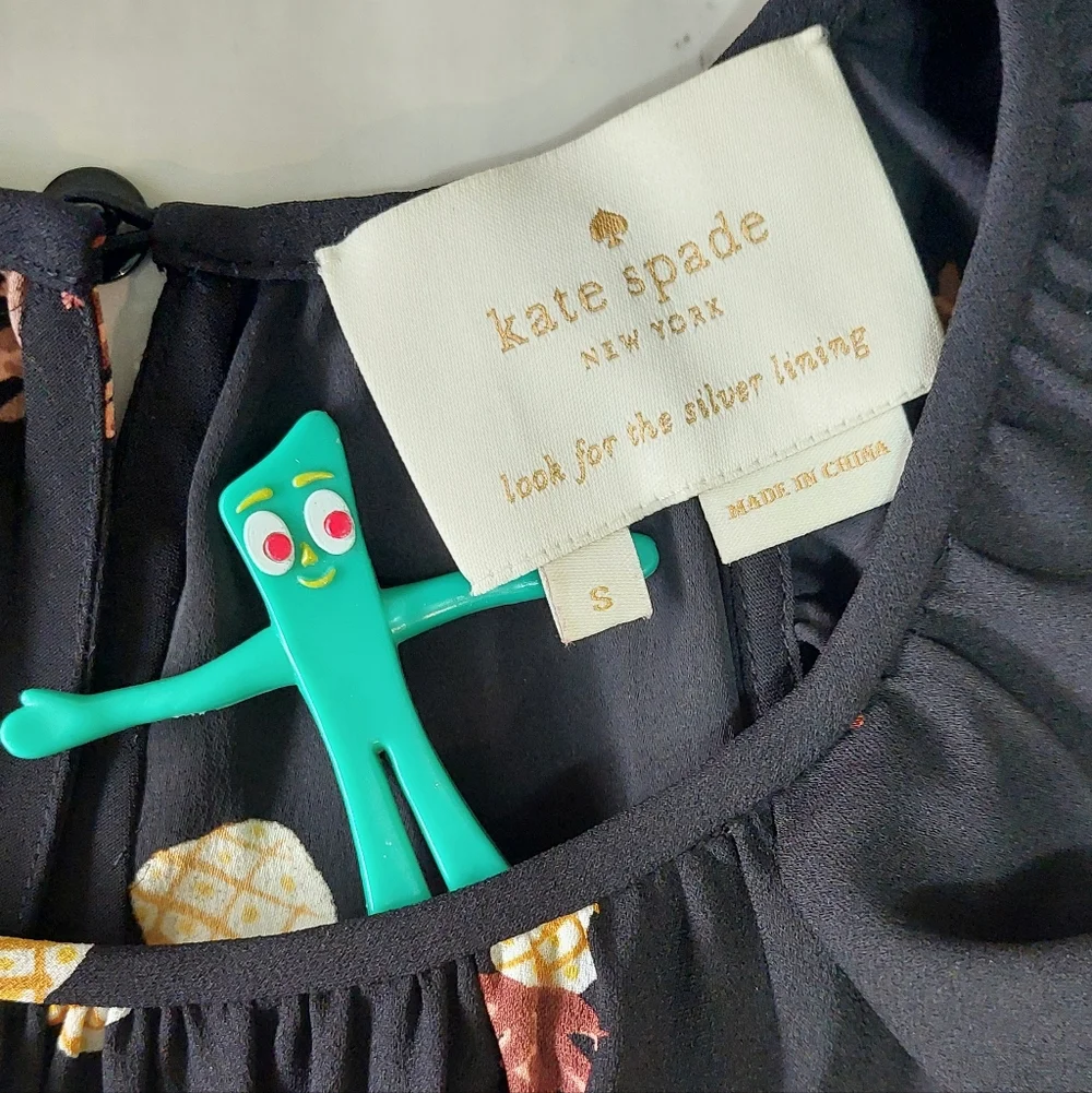 Kate Spade Pineapple Ruffle Sleeve Mini Dress, Size S